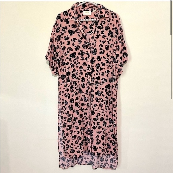 Anthropologie Maeve Pink Animal Print Maxi Top Blouse Combo SIZE SMALL - Picture 2 of 8